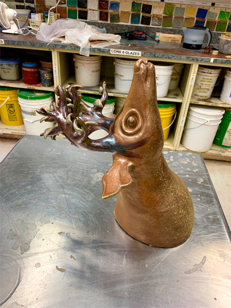 Buck's Head with Tree Antlers