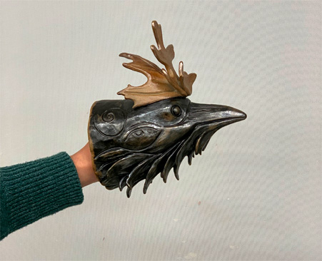 Raven's Head Wall Hanging Sculpture